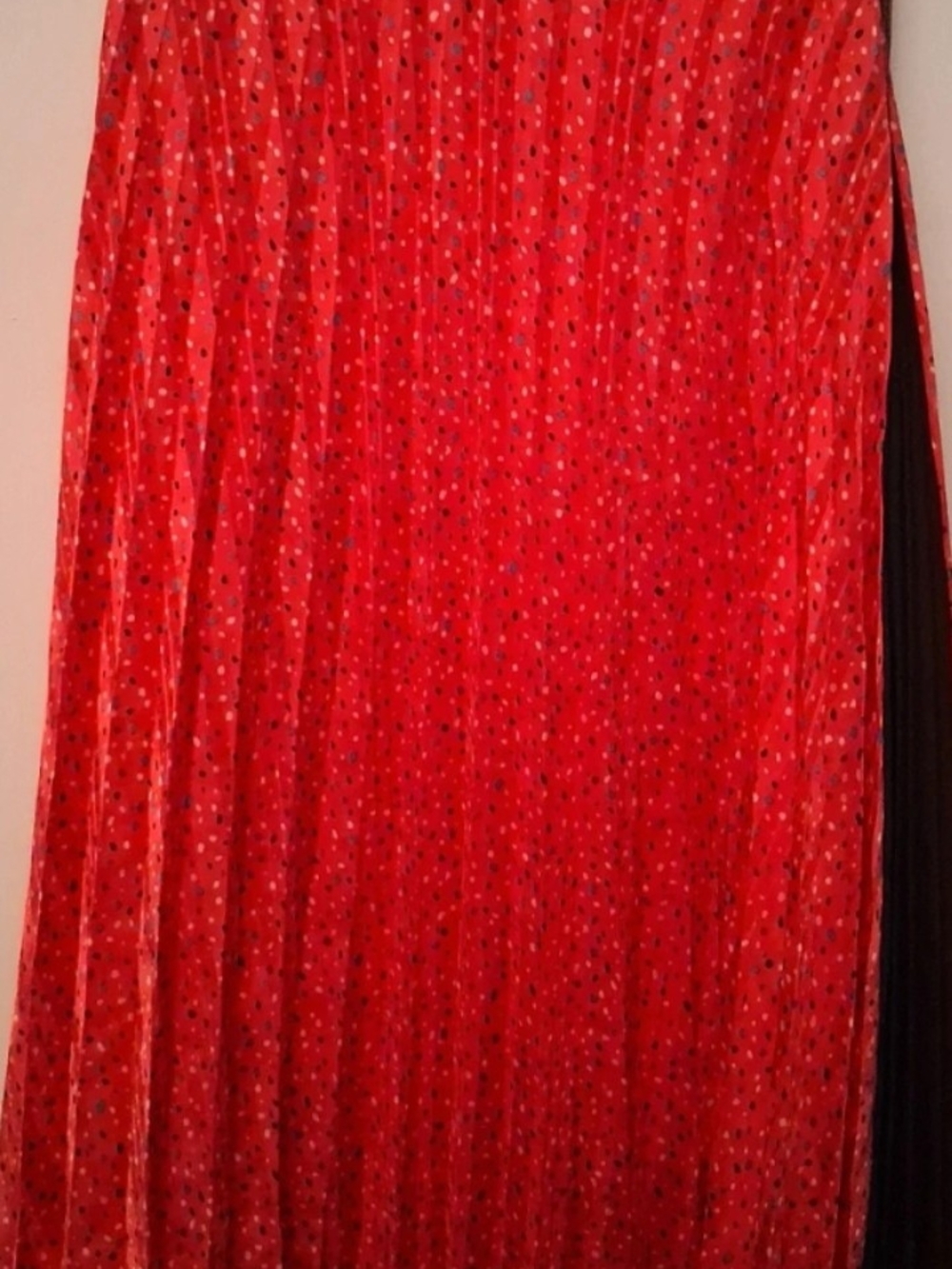Coach Red Polka Dot Pleated Midi Skirt